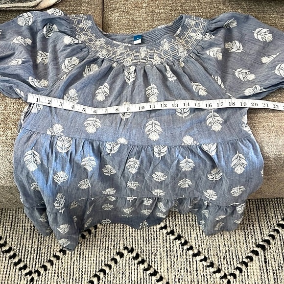 ⭐️Old Navy,Iconic Puff-Sleeve,Smocked Embroidered,Tiered,Mini Swing-Dress,Size M - Picture 12 of 15